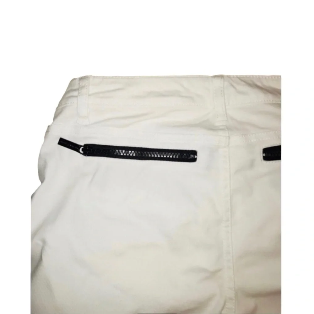 MICHAEL Kors White Skinny Jean Black Zipper Size 2 - Picture 6 of 8